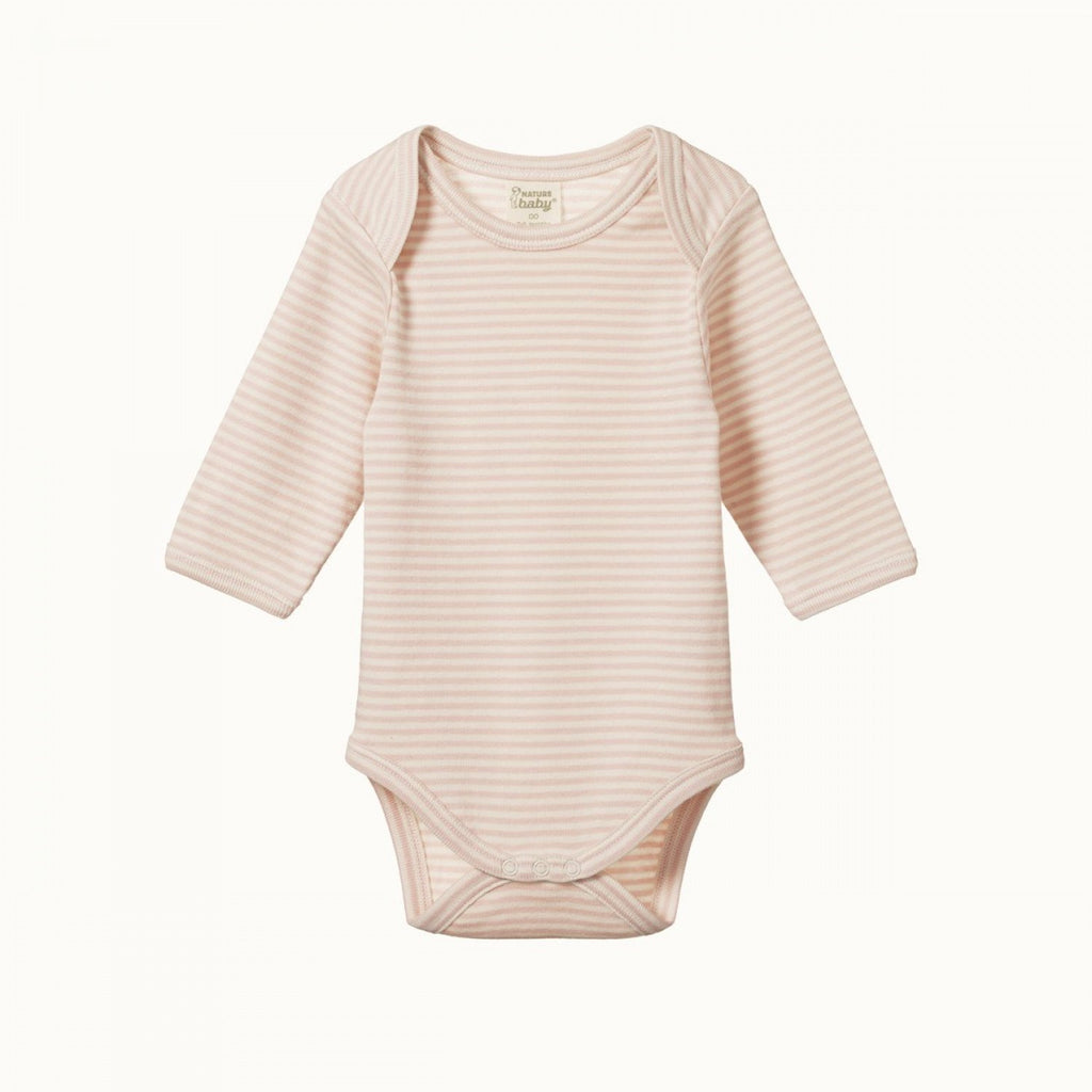 Nature Baby Long Sleeve Bodysuit - Petal Stripe