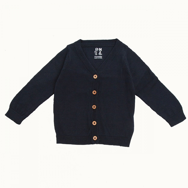 Nature Baby Cotton Knit Cardigan - Navy