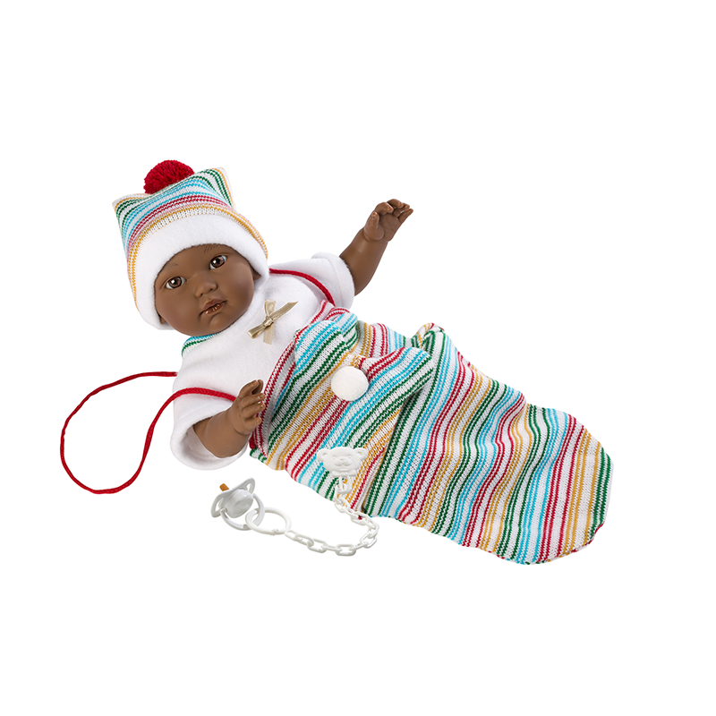 Llorens Doll with Stripe Blanket
