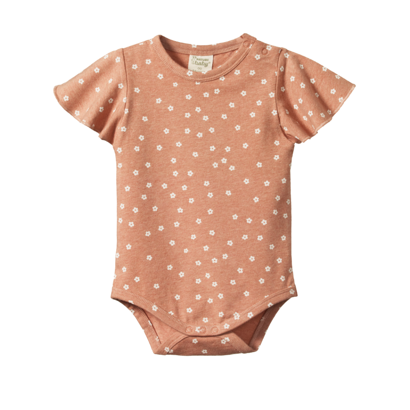 Nature Baby Petal Sleeve Bodysuit - Flora Cork