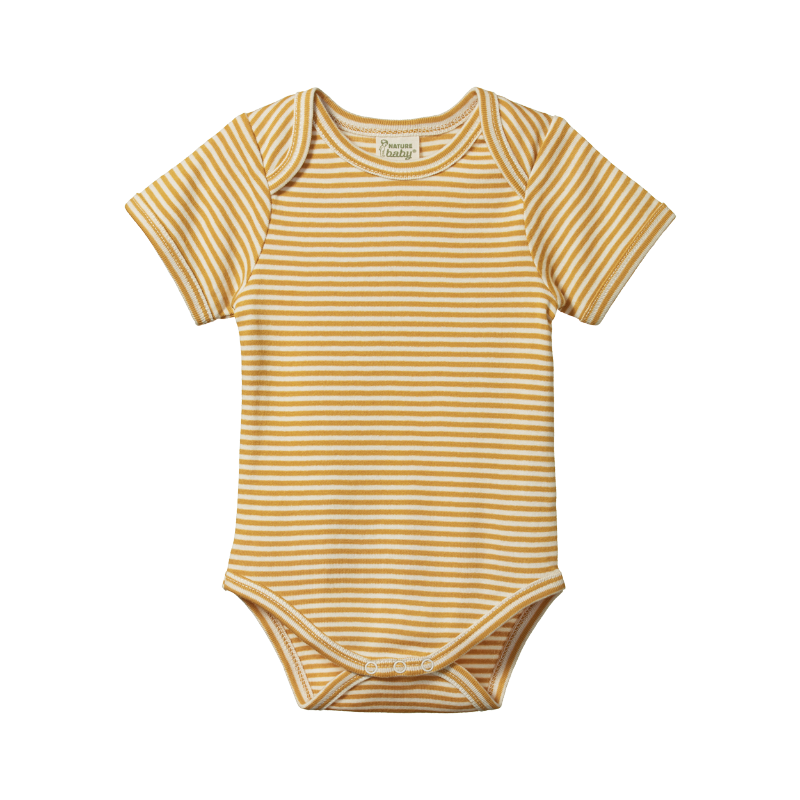 Nature Baby S/S Bodysuit - Honey Stripe