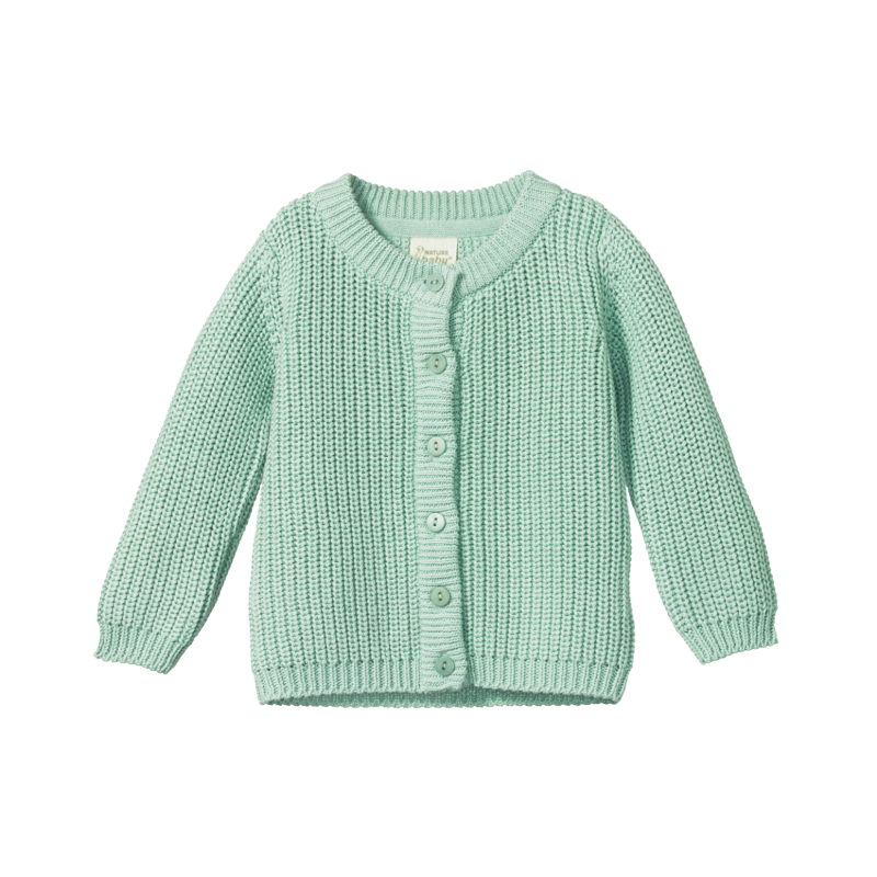 Green 2025 knit cardigan