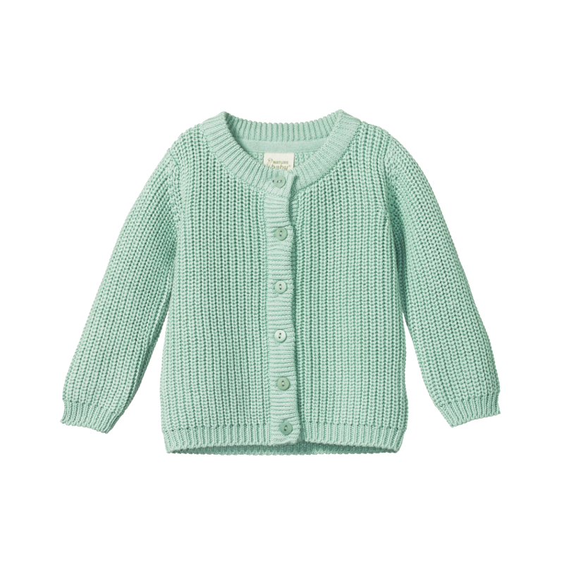 Nature Baby Scout Cardigan - Mint Chunky Knit