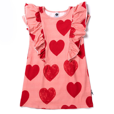 Littlehorn Hearts Dress Dark Pink