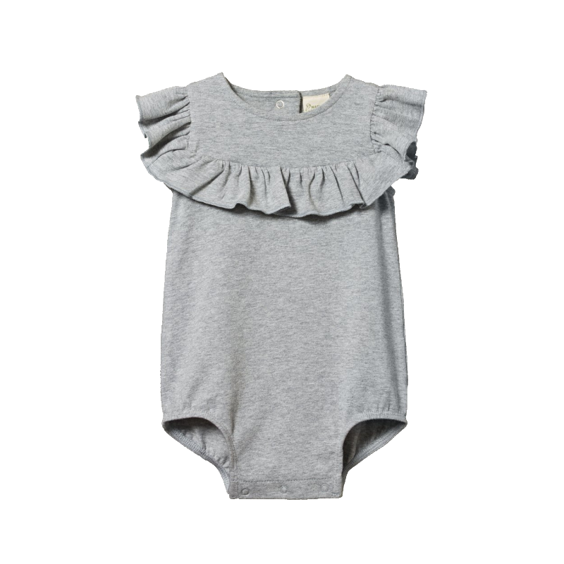 Nature Baby Frill Suit - Grey Marle