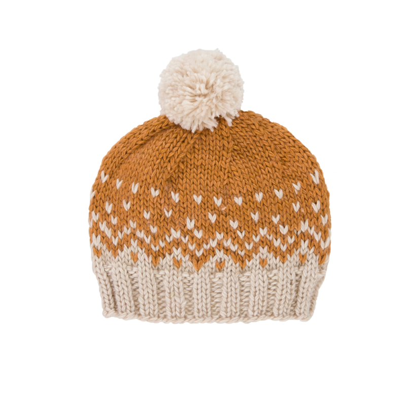 Acorn Snowflake Beanie - Caramel/Oatmeal