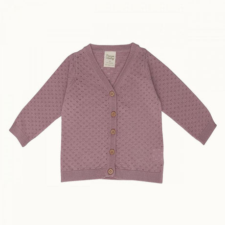Nature Baby Light Cotton Cardi - Woodrose Pointelle