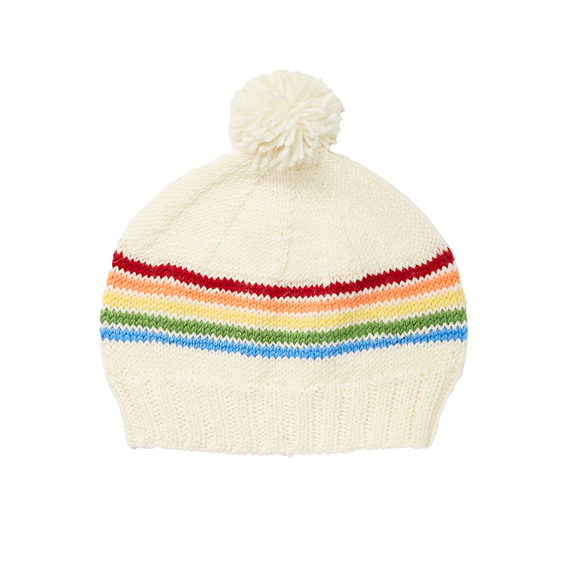 Acorn Rainbow Beanie - Cream