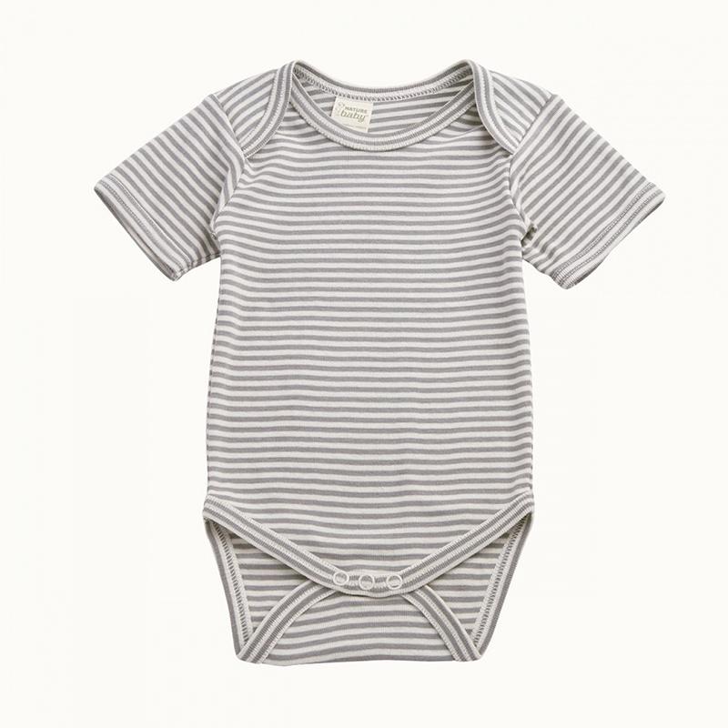 Nature Baby S/S Bodysuit - Grey Stripe