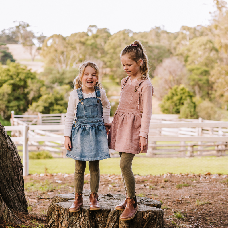 Peggy Cleo Pinafore - Dusty Pink