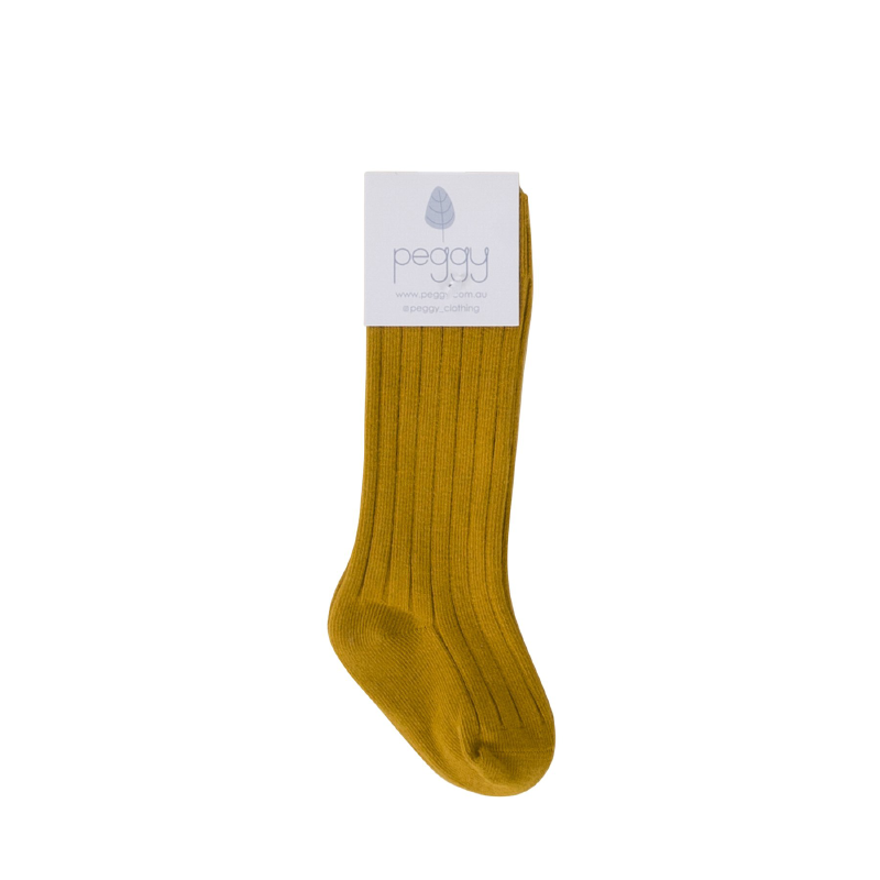 Peggy Tedi Knee High Socks - Mustard