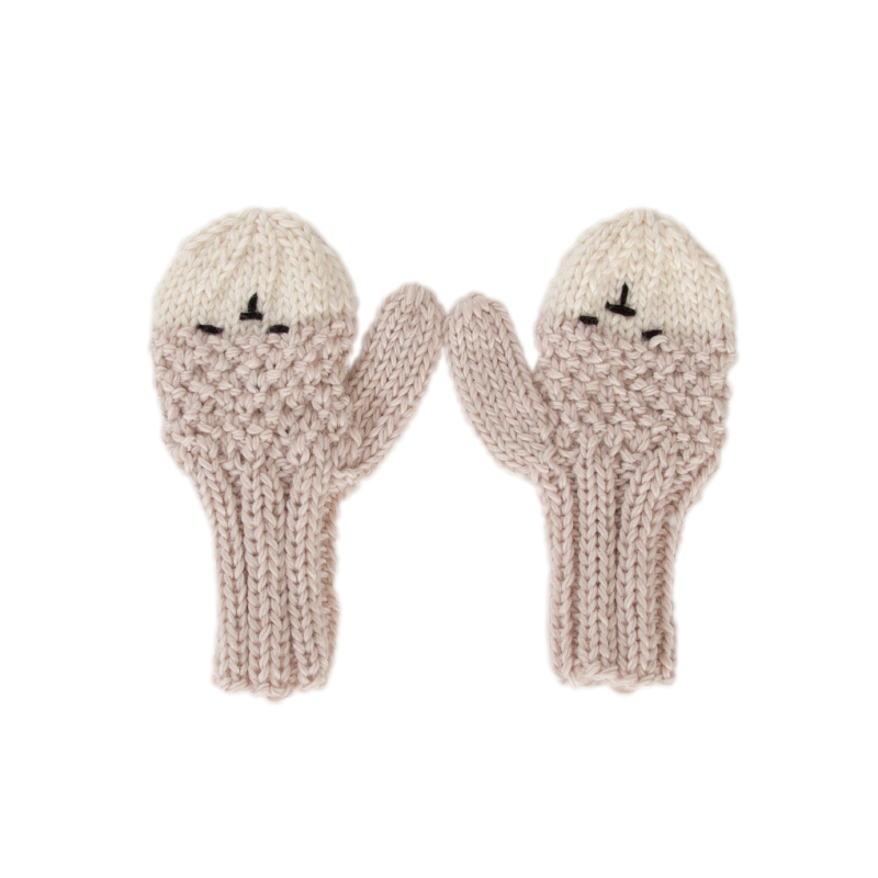 Acorn Animal Mittens - Oatmeal