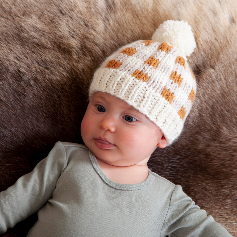 Acorn Checks Beanie - Caramel