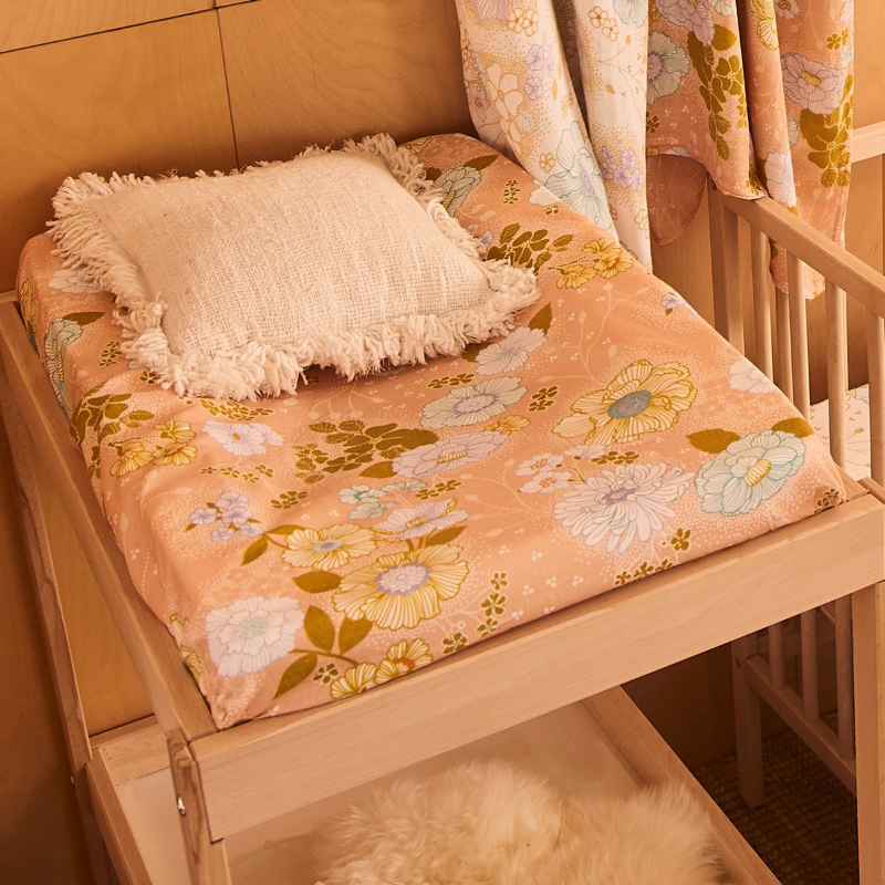 Banabae Fitted Bassinet Sheet/Change Mat - Peach Blossom