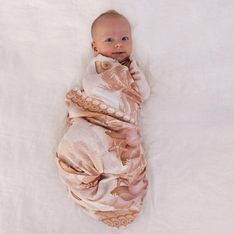 Banabae Bamboo/Org Cotton Swaddle - Shell Collector