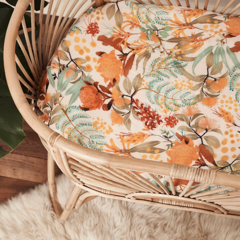 Banabae Fitted Bassinet Sheet Change Mat Wattle Wander