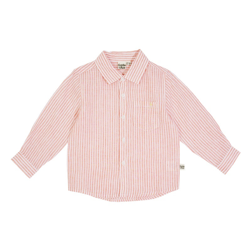 Goldie & Ace Bondi Linen Shirt - Orange Stripe