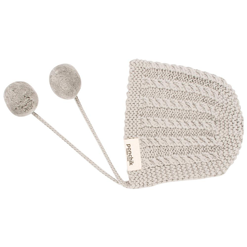 Ponchik Knitted Bonnet - Pebble