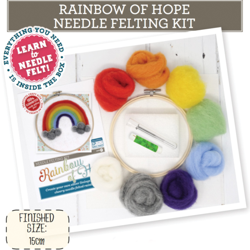 Crafty Kit Rainbow Hoop Needle Felt