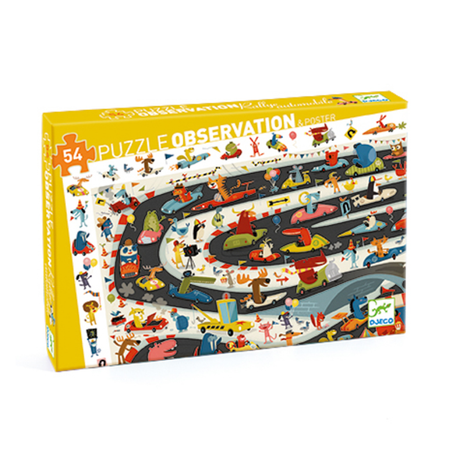 Djeco 54PC Observation Puzzle - Car Rally