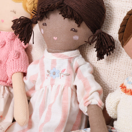 Albetta Doll - Coral Striped Dress