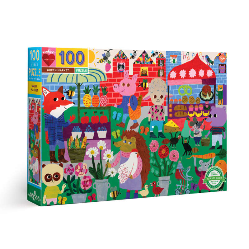 Eeboo 100PC Puzzle - Green Market