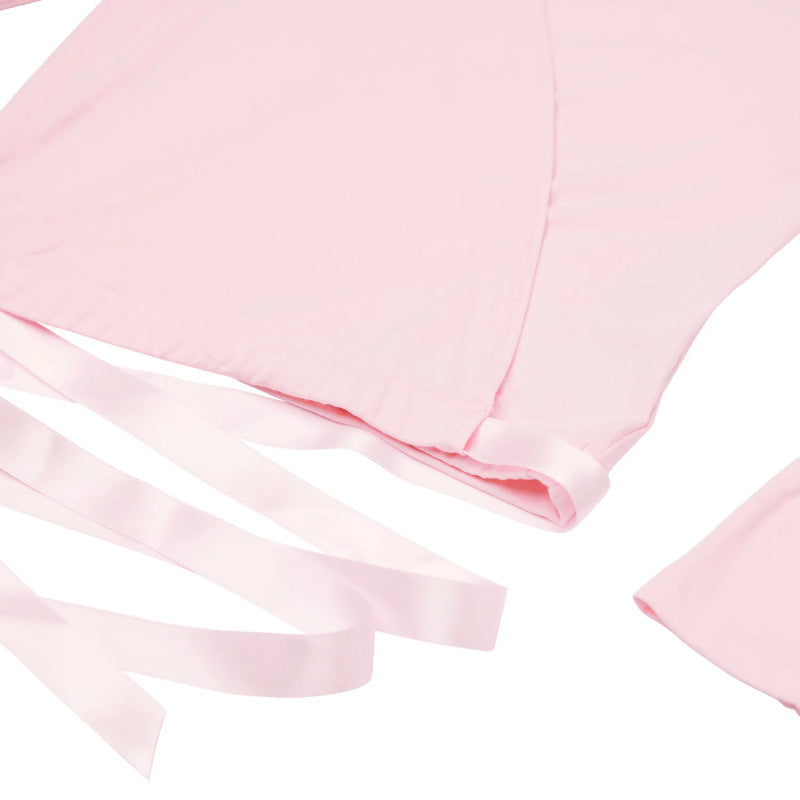 Flo Dancewear Satin Tie Cross Over - Pink
