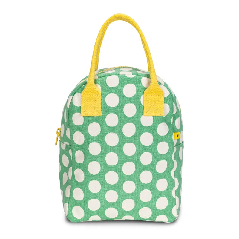 Fluf Zipper Lunch Bag - Dot Green