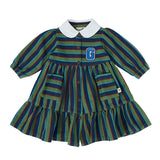Goldie And Ace Gigi Dress - Green/Blue Stripe