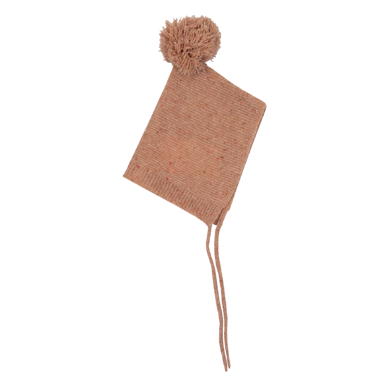 Grown Speckle Merino Bonnet - Coral