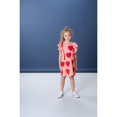 Littlehorn Hearts Dress Dark Pink