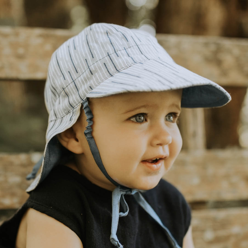 Bedhead 'Lounger' Baby Reversible Flap Sun Hat - Sprig Steele
