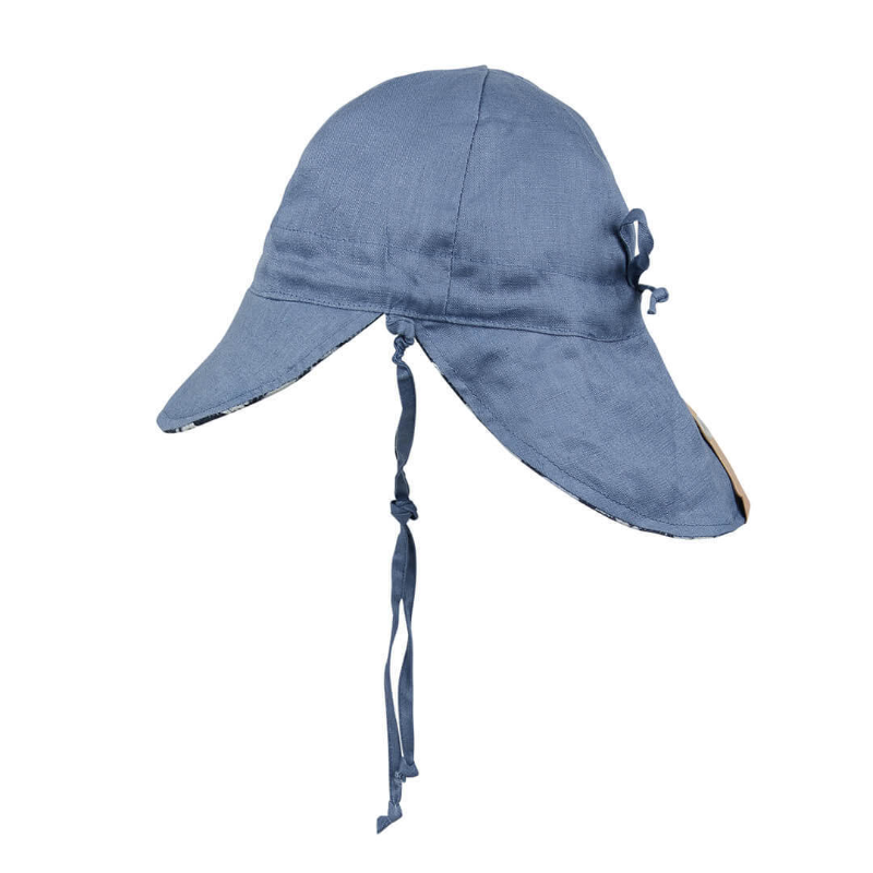 Bedhead 'Lounger' Baby Reversible Flap Sun Hat - Sprig Steele