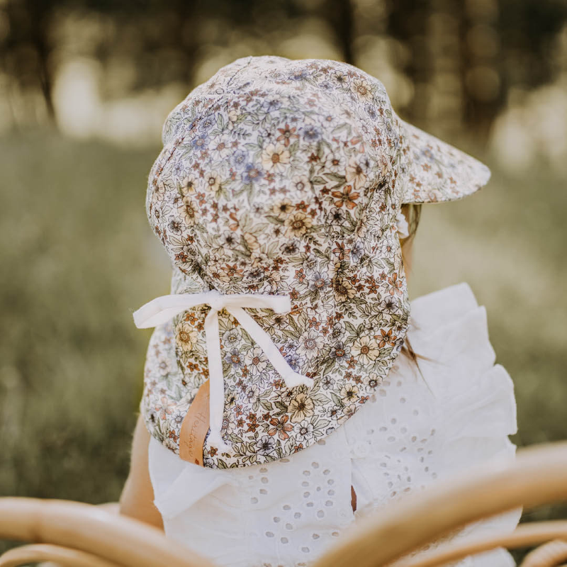 Bedhead Baby Reversible Flap Sun Hat - Lounger Winnie Blanc