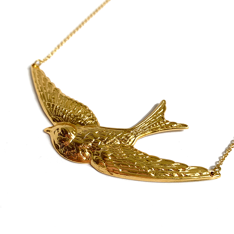 Swallow Necklace Gold - Large