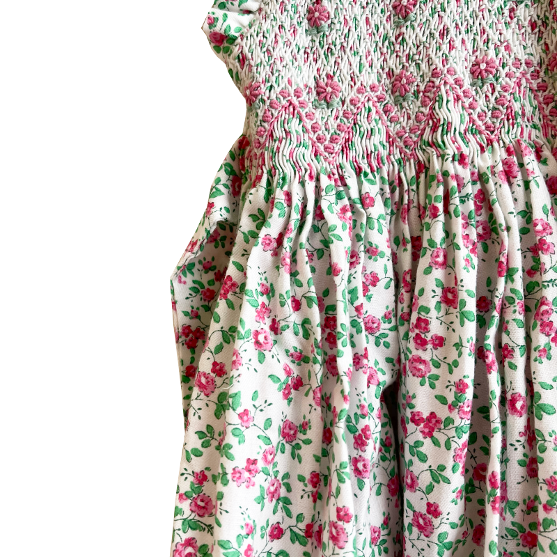 Meleze Hand Smock Dress - Fuchsia Floral
