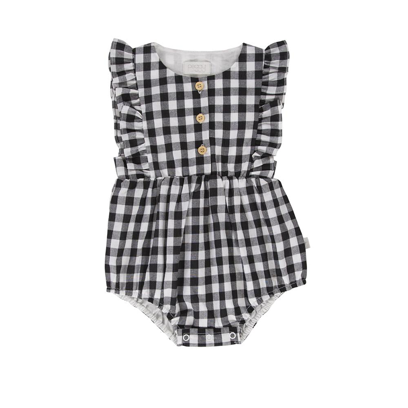 August Playsuit - Black & White Check
