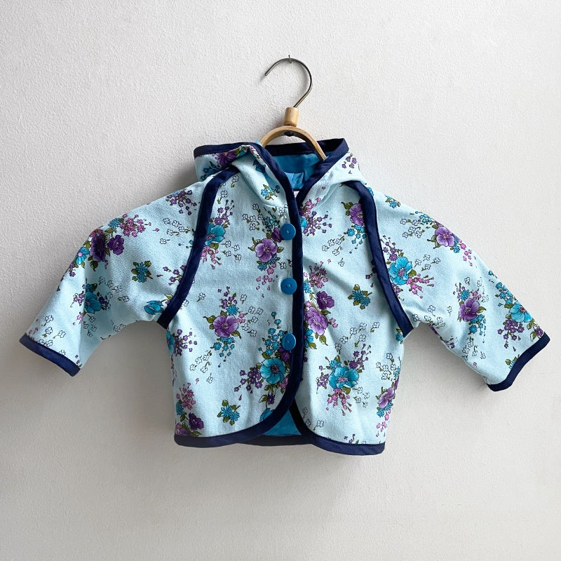 Limited Edition Lined Hooded Jacket - Blue Floral