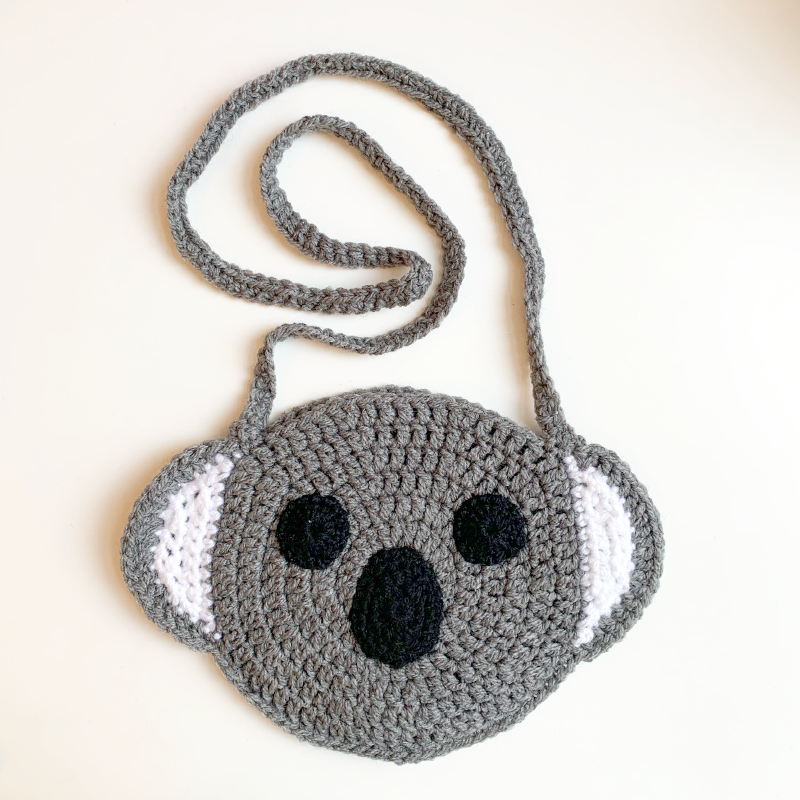 Hand Knitted Koala Handbag - Dark Grey