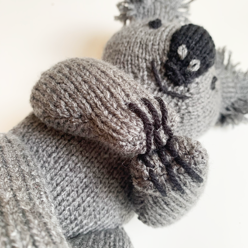 Hand Knitted Woolly Koala - Dark Grey