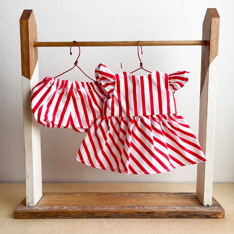 Doll's Holiday Set - Red Stripe