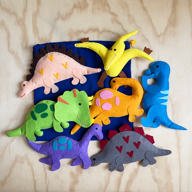 Felt Play Set - Dinosaurs 7PC With Bag Rich text editor