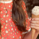Play ETC Floral Ringer Tee - Sunkist