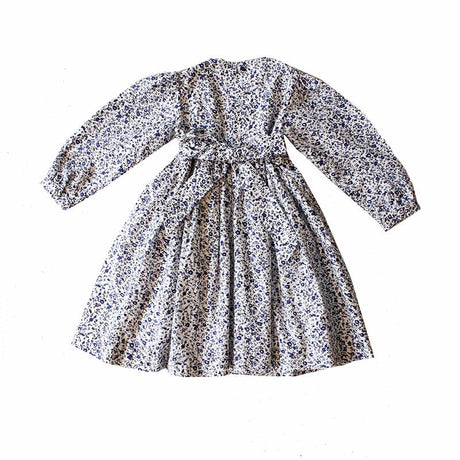 Handmade traditional Smocked Dress - Blue Floral