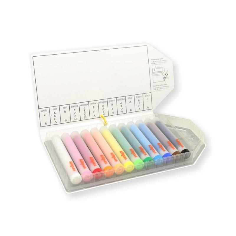 Kitpas Medium Stick Crayons With Holder 12 Colours
