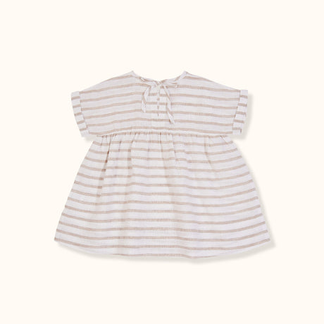 Goldie & Ace Lulu Linen Dress - Beige Stripe