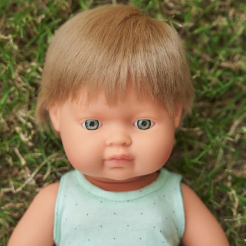 Miniland Doll 38cm - Dark Blond Caucasian Boy
