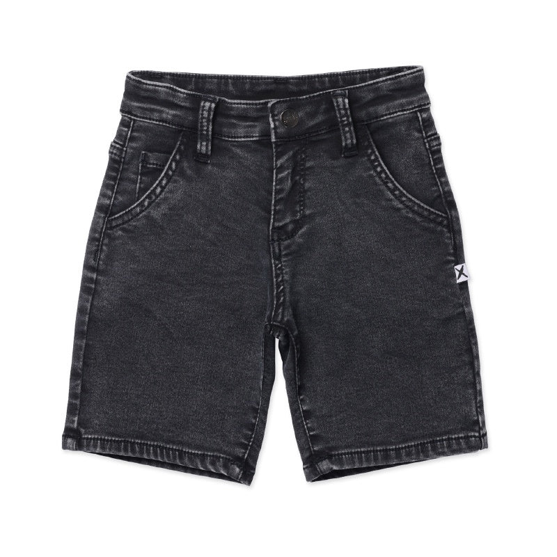 Minti Soft Feel Denim Short - Washed Black