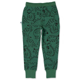 Minti Sketched Dinos Furry Trackies - Kelly Green