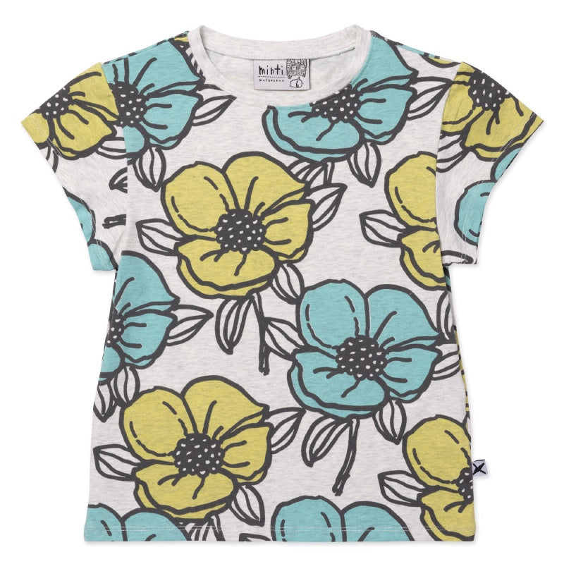 Minti Big Flowers Tee - White